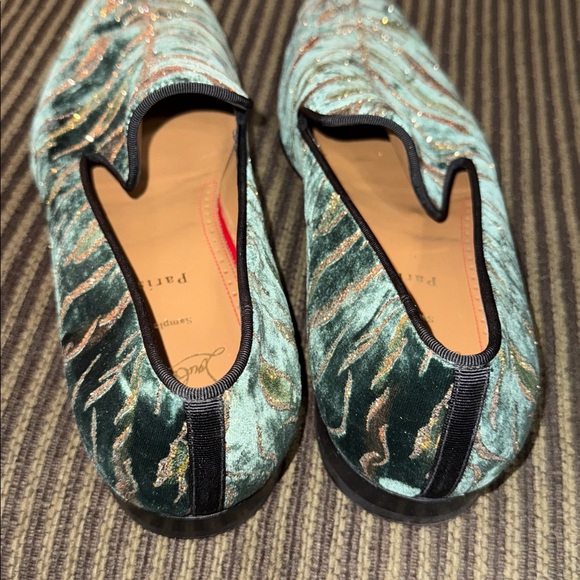 Mens sz 11 Christian Louboutin velvet animal print dandelion loafers - Picture 3 of 4